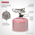 Primus Essential Trail spis Kompakt camping matlagning butan flytande gasbrännare