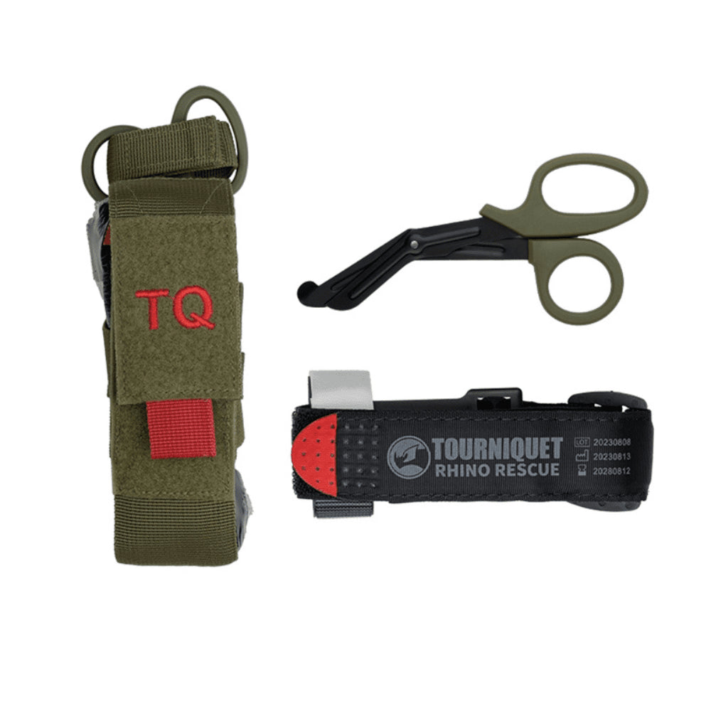 Rhino Rescue Tourniquet Set Pouch Sax Emergency First Aid Kit Oliv