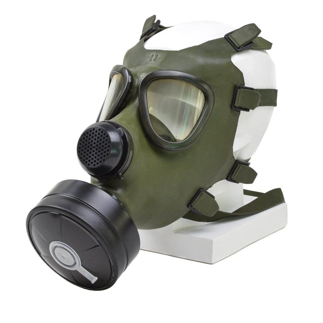 Rumänska M74 Gasmask Full Face NBC Respirator Vintage Olive Military Surplus