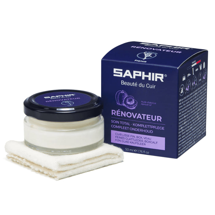 Saphir Renovateur Shoe Conditioner Cream Total Care Smooth Leather 50ml Jar - GoMilitar