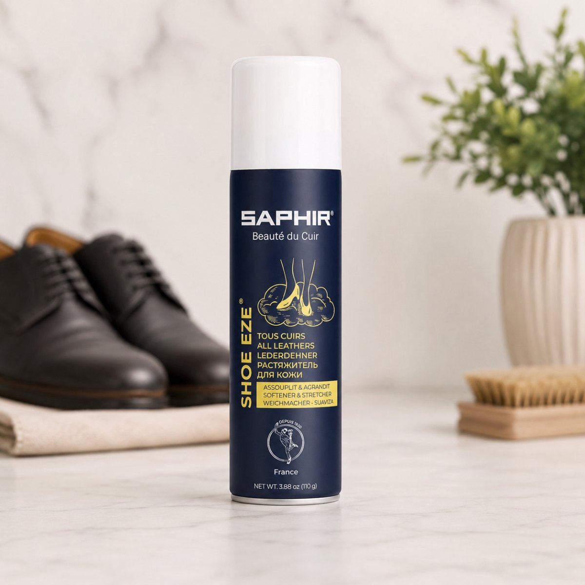 Saphir Shoe-Eze Aerosol Shoe Stretch Spray Läder Mjukmedel 50 ml