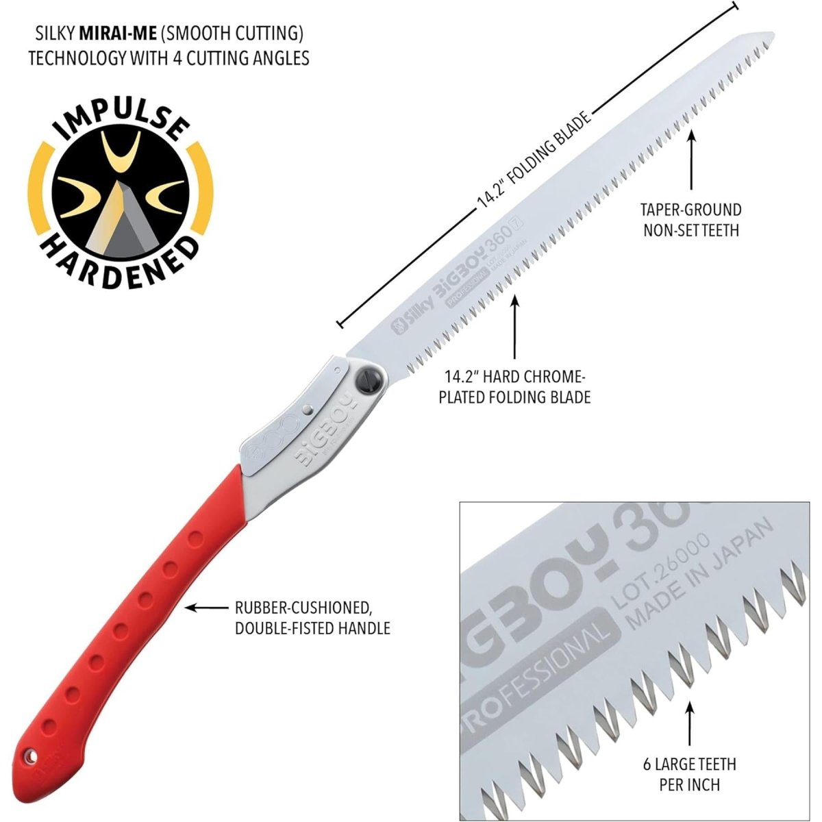 Silky Bigboy 360-7 Folding Saw rostfritt stål Blad Precision Cutting