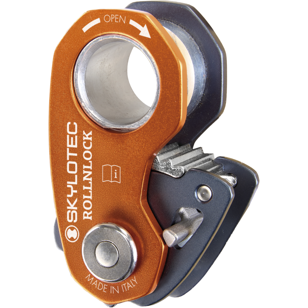 Klätterteknik ROLLNLOCK Remskiva Device Rope Clamp 3 i 1 Device Orange