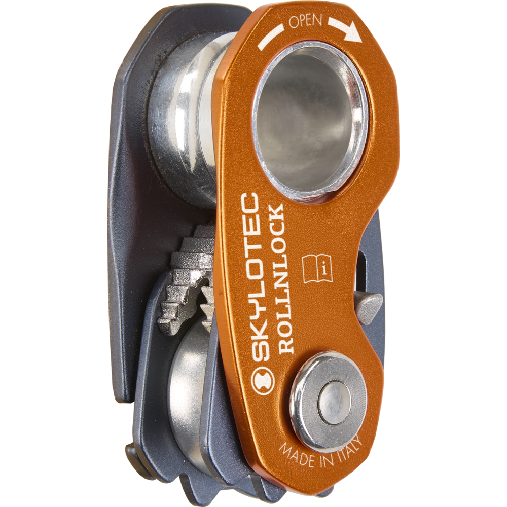 Klätterteknik ROLLNLOCK Remskiva Device Rope Clamp 3 i 1 Device Orange