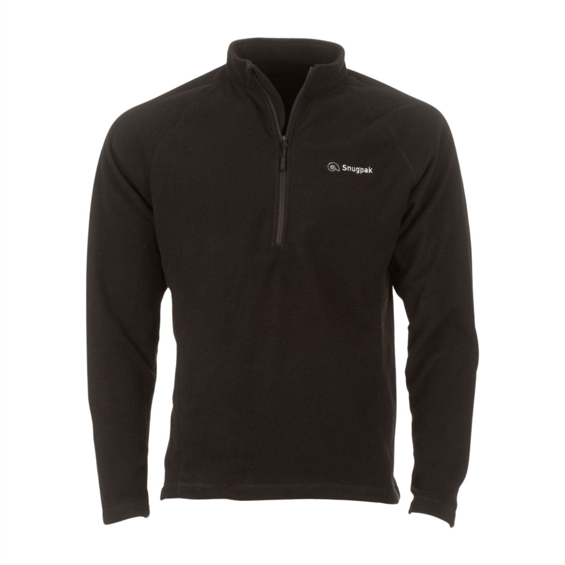 Snugpak IMPACT Fleecejacka Mjuk ståkrage Hakskydd 1/4 Zip Svart