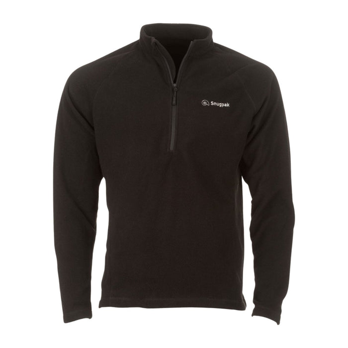 Snugpak IMPACT Fleecejacka Mjuk ståkrage Hakskydd 1/4 Zip Svart - GoMilitar