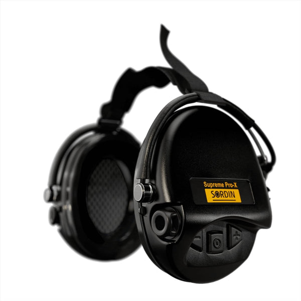 Sordin Supreme Pro - X Hear2 Active Neckband Gel Electronic Earmuffs Black - GoMilitar