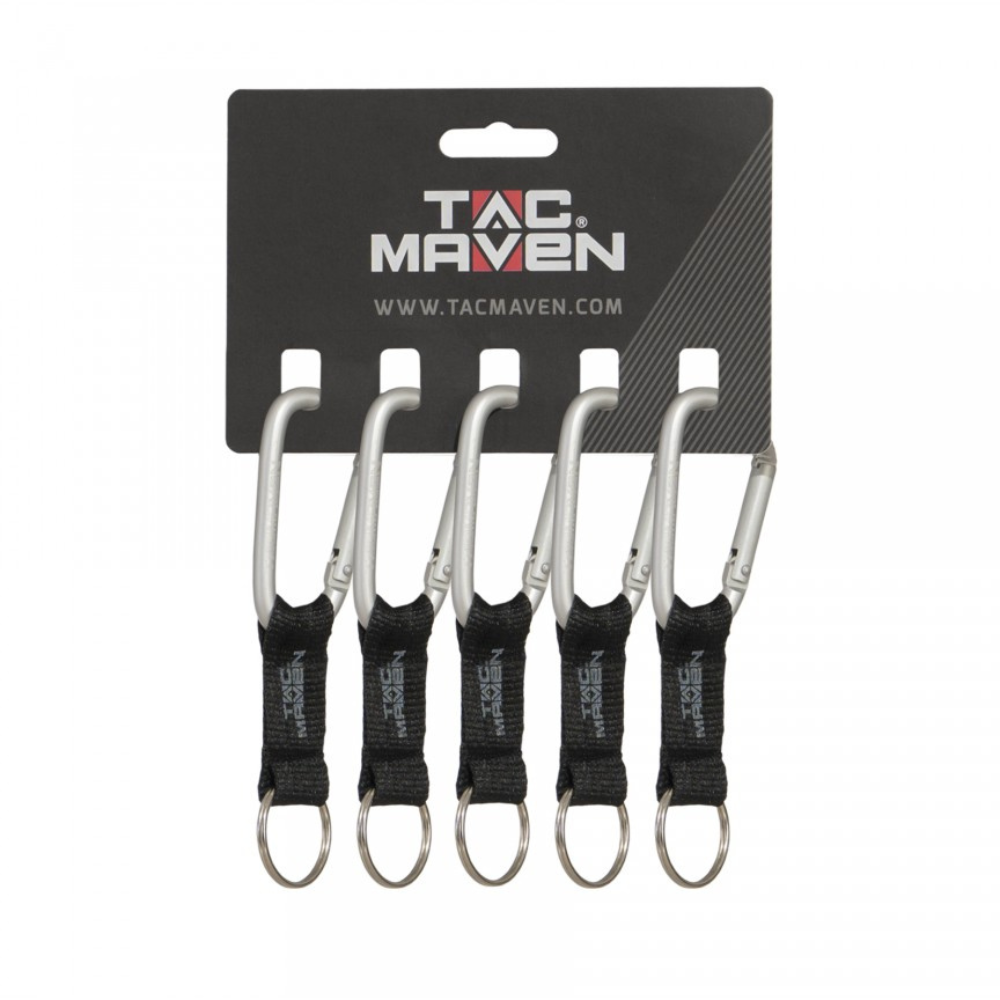 TAC MAVEN 7 mm aluminiumkarbinhakar 5-pack utomhuscampingnyckelklämmor