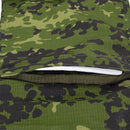 Close-up of M84 camo ripstop fabric detail on TACGEAR Danish military style field cargo combat pants pocket flap.