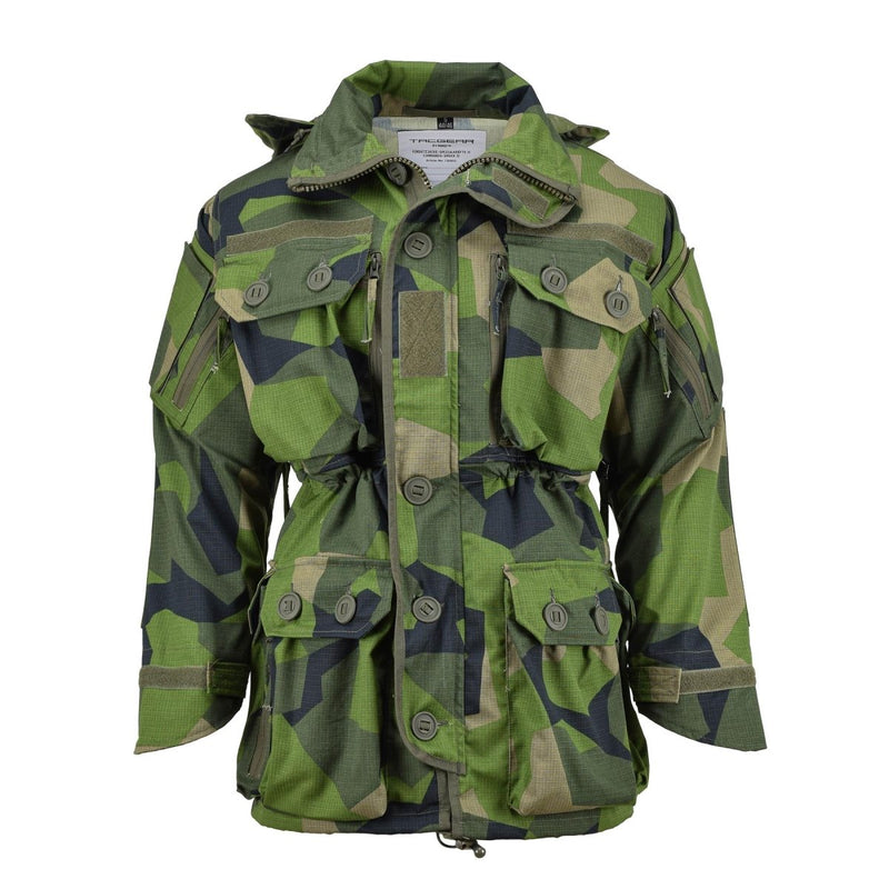 TACGEAR military style ripstop commando smock jacket in splinter camo with multiple pockets and full zip closure