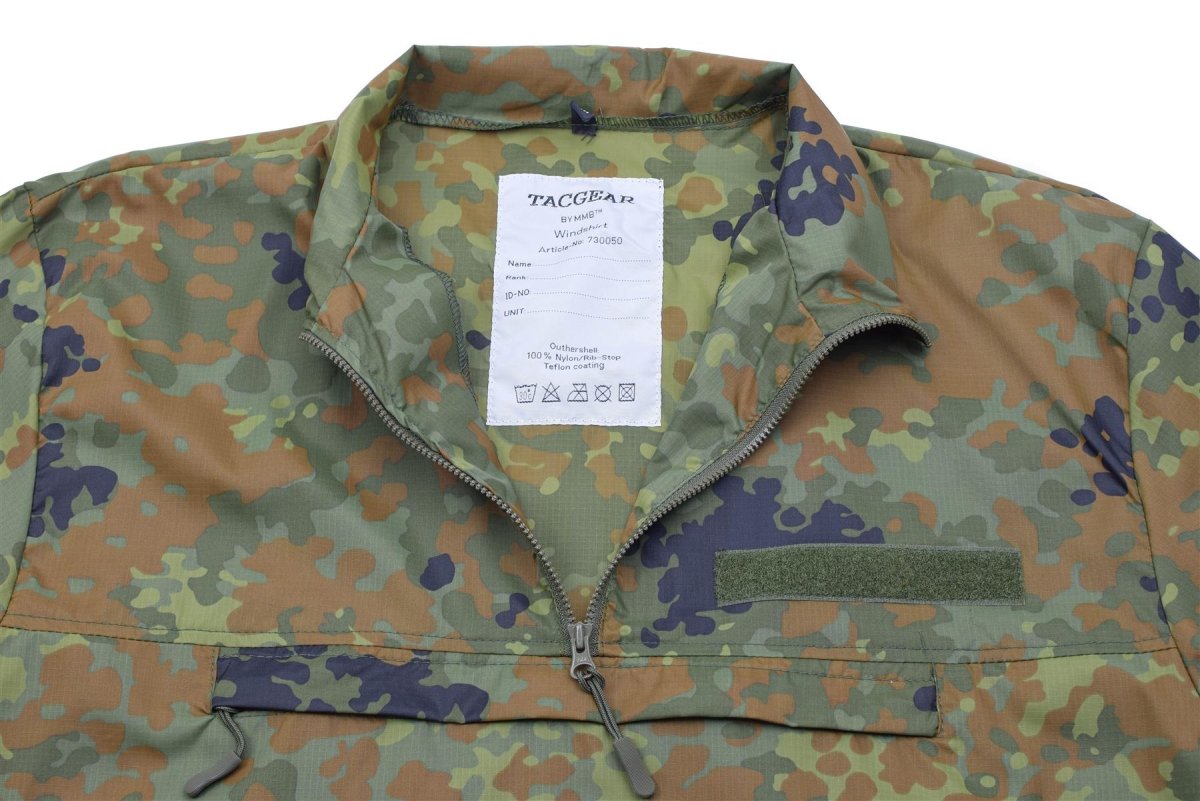 Tacgear Brand Wind Shirt Lightweight Flecktran Camo Ripstop Smock Camping vandring