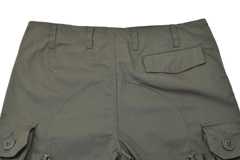 Back view of olive TACGEAR tactical ripstop cargo pants with reinforced stitching and multiple pockets.
