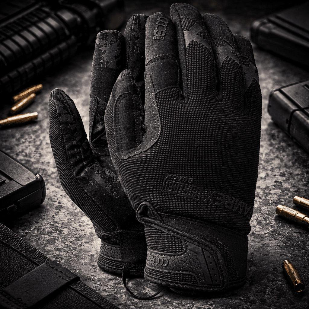 TAMREX Tactical Gloves Extremt hållbart syntetiskt läder Bra grepp Svart