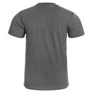Back view of a gray TEXAR 100% cotton military T-shirt, breathable and durable base layer undershirt.