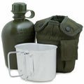 U.S. Army Style Canteen M1 Vattenflaska med Cover Cup & Alice Clips US Military