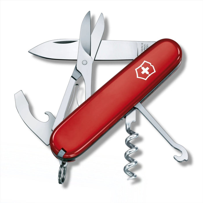 Victorinox Compact Swiss 91mm red multi tool pocket knife with 15 functions including scissors and corkscrew
