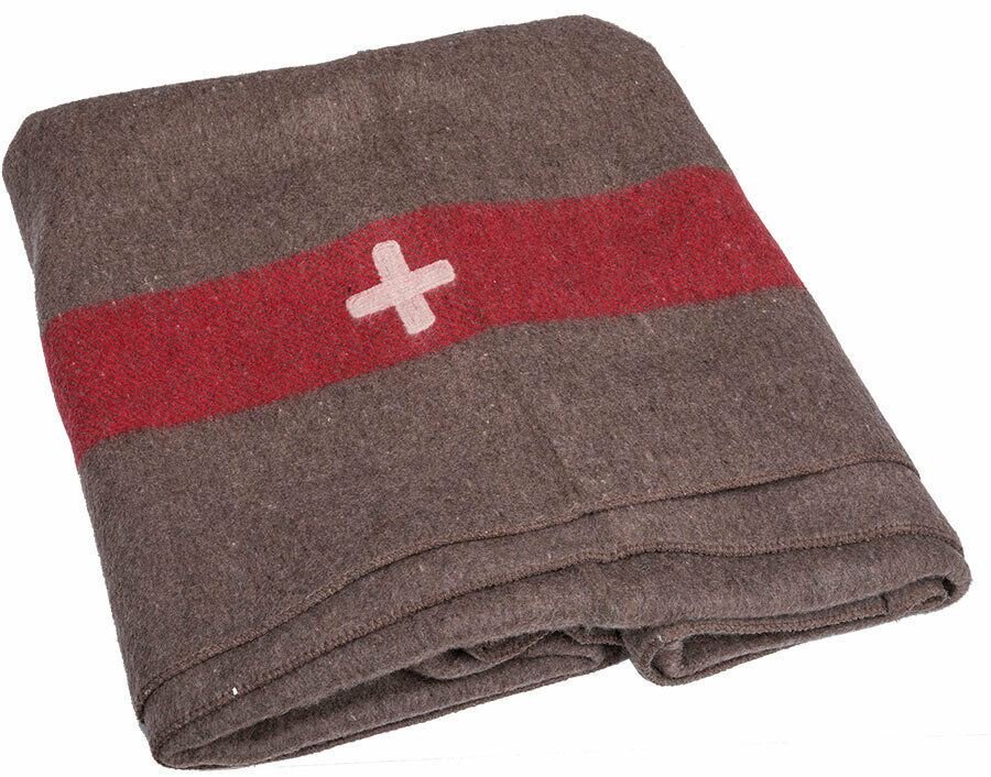 Vintage Swiss Army Filt Wool Military Woolen Red Stripe Cross Repro New