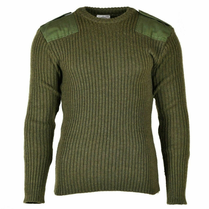 Brittisk armétröja Commando Green Olive tröja Ullblandning Herr Jumper